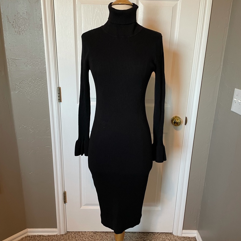 Gianni Bini Black Turtleneck Dress Small